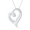 Thumbnail Image 0 of 0.25 CT. T.W. Diamond Layered Heart Pendant in Sterling Silver