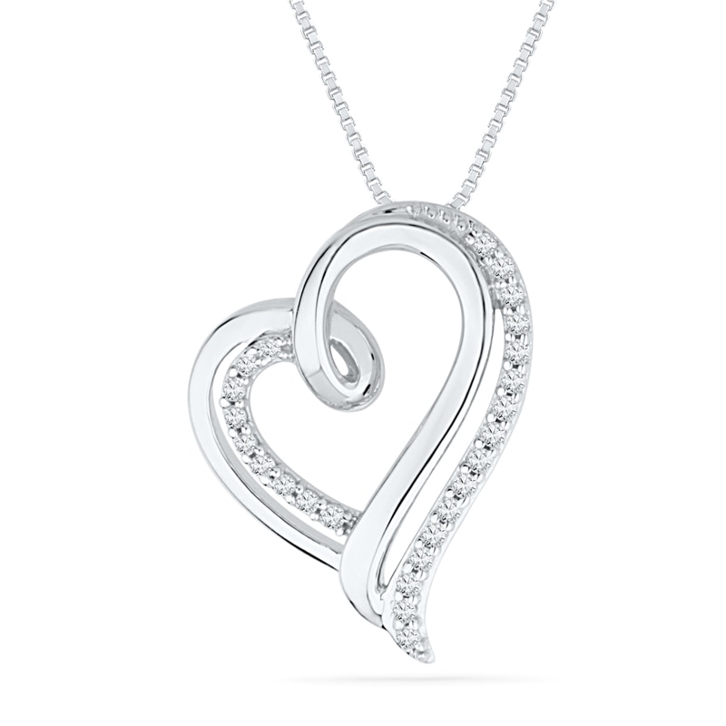 0.25 CT. T.W. Diamond Layered Heart Pendant in Sterling Silver