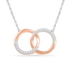 Thumbnail Image 0 of 0.10 CT. T.W. Diamond Interlocking Circles Necklace in 10K Rose Gold