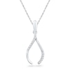 Thumbnail Image 1 of Diamond Accent Wishbone Pendant in 10K White Gold