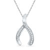 Thumbnail Image 1 of Diamond Accent Wishbone Pendant in Sterling Silver