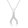 Thumbnail Image 0 of Diamond Accent Wishbone Pendant in Sterling Silver