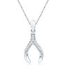 Thumbnail Image 1 of Diamond Accent Wishbone Pendant in Sterling Silver
