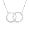 0.10 CT. T.W. Diamond Interlocking Circles Necklace in 10K White Gold