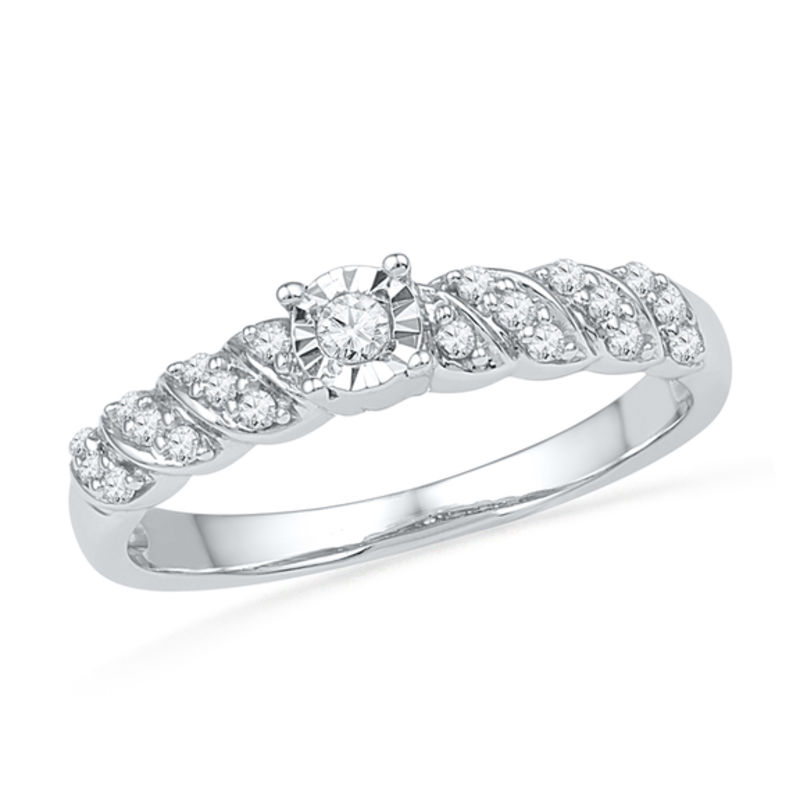 10K White Gold 0.15CTW Diamond Promise Ring