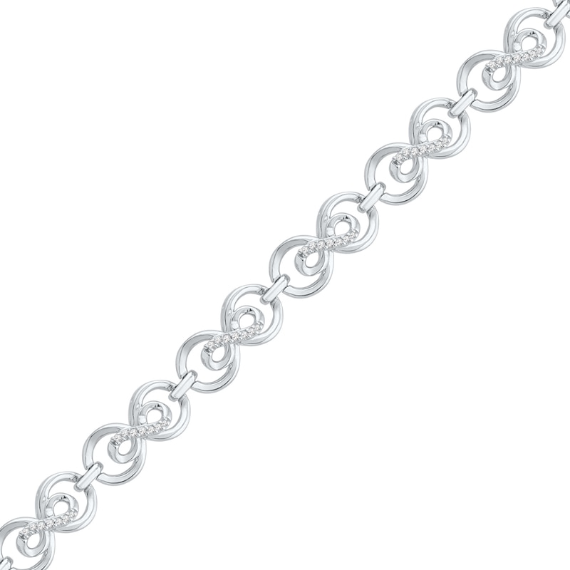 0.33 CT. T.W. Diamond Infinity Bracelet in Sterling Silver - 7.25"