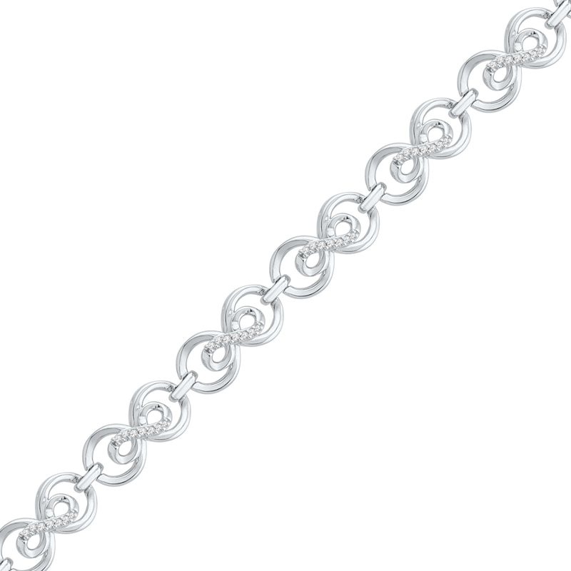 0.33 CT. T.W. Diamond Infinity Bracelet in Sterling Silver - 7.25"|Peoples Jewellers