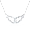 Thumbnail Image 1 of 0.13 CT. T.W. Diamond Wings Necklace in 10K White Gold