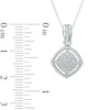Thumbnail Image 1 of 0.15 CT. T.W. Diamond Tilted Square with Rope Frame Pendant in 10K White Gold