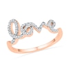 Thumbnail Image 0 of 0.16 CT. T.W. Diamond Cursive "love" Ring in 10K Rose Gold