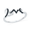 Thumbnail Image 1 of Black Diamond Accent Cursive &quot;love&quot; Ring in Sterling Silver