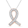 Thumbnail Image 1 of 0.10 CT. T.W. Diamond Awareness Ribbon Pendant in 10K Rose Gold