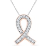 Thumbnail Image 0 of 0.10 CT. T.W. Diamond Awareness Ribbon Pendant in 10K Rose Gold