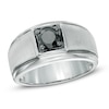 Thumbnail Image 0 of Men's 1.00 CT. Black Diamond Solitaire Ring in Sterling Silver