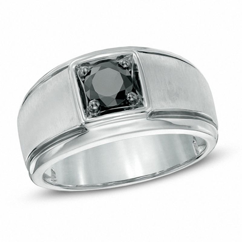 1.00 CT. Black Diamond Solitaire Ring in Sterling Silver