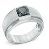 Men's 1.00 CT. Black Diamond Solitaire Ring in Sterling Silver