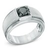 Thumbnail Image 1 of Men's 1.00 CT. Black Diamond Solitaire Ring in Sterling Silver