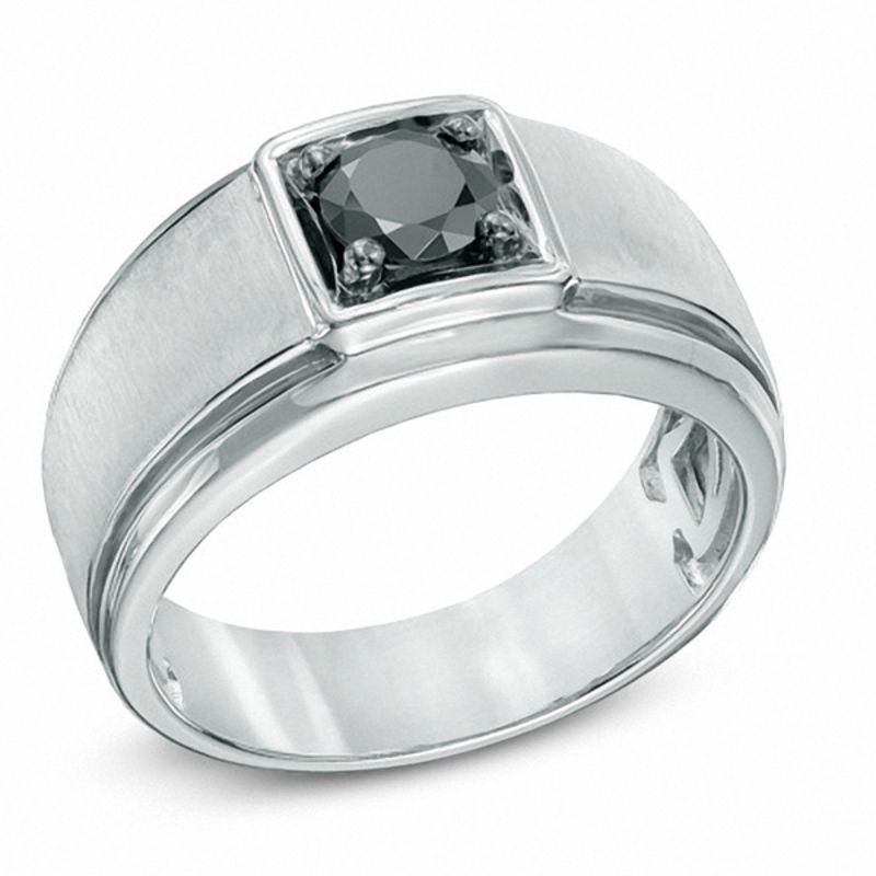 1.00 CT. Black Diamond Solitaire Ring in Sterling Silver