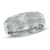 Thumbnail Image 1 of 8.0mm Hammered Stainless Steel Wedding Band - Size 10