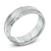 Thumbnail Image 1 of Men's 8.0mm Hammered Stainless Steel Wedding Band - Size 10