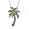 Thumbnail Image 0 of Peridot and Smoky Quartz Palm Tree Pendant in Sterling Silver