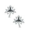 Thumbnail Image 0 of Black Diamond Accent Maple Leaf Earrings in Sterling Silver