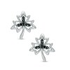 Thumbnail Image 1 of Black Diamond Accent Maple Leaf Earrings in Sterling Silver