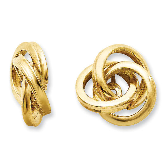 Polished Small Love Knot Earring Jackets in 14K Gold ...