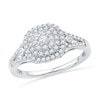 Thumbnail Image 1 of 0.40 CT. T.W. Diamond Cluster Engagement Ring in 10K White Gold