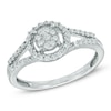 Thumbnail Image 0 of 0.33 CT. T.W. Diamond Frame Split Shank Engagement Ring in 10K White Gold