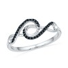 Thumbnail Image 0 of 0.10 CT. T.W. Black Diamond Double Infinity Ring in Sterling Silver