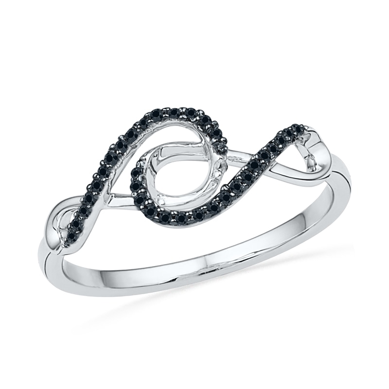 0.10 CT. T.W. Black Diamond Double Infinity Ring in Sterling Silver