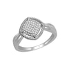 Thumbnail Image 0 of 0.17 CT. T.W. Diamond Tilted Square with Rope Frame Ring in 10K White Gold