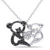 Thumbnail Image 0 of Black Diamond Accent Motherly Love Bear Pendant in Two-Tone Sterling Silver