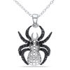 Thumbnail Image 0 of Black Diamond Accent Spider Pendant in Two-Tone Sterling Silver