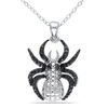 Thumbnail Image 1 of Black Diamond Accent Spider Pendant in Two-Tone Sterling Silver