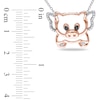 Thumbnail Image 2 of Black and White Diamond Accent Flying Pig Pendant in Two-Tone Sterling Silver