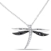 Thumbnail Image 0 of Black Diamond Accent Dragonfly Pendant in Two-Tone Sterling Silver