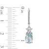 Thumbnail Image 2 of Oval Aquamarine and Diamond Accent "X" Earrings in Sterling Silver
