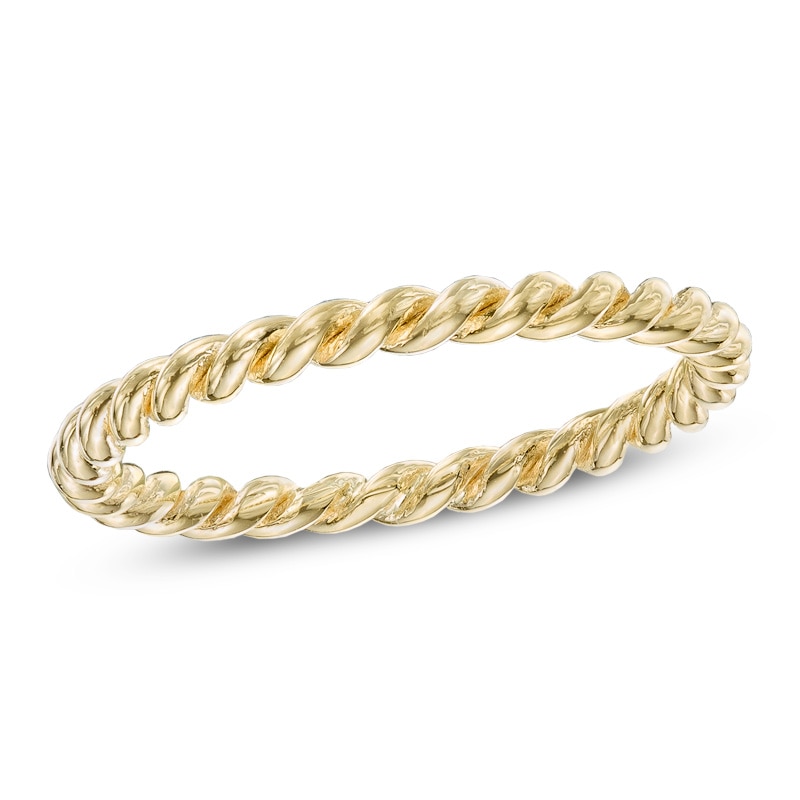 Ladies' 2.0mm Rope Wedding Band in 10K Gold