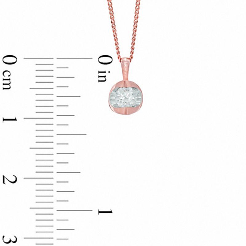 0.20 CT. Certified Canadian Diamond Solitaire Tension Pendant in 14K Rose Gold (I/I2) - 17"