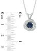Thumbnail Image 2 of Lab-Created Blue and White Sapphire Pendant and Earrings Set in Sterling Silver