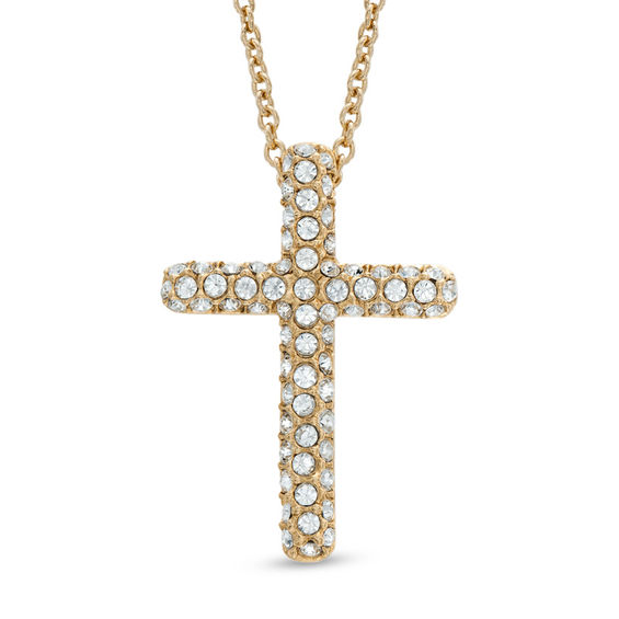 Peoples AVA Nadri Crystal Cross Pendant in Brass with 18K Gold Plate St. Vital Centre