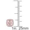Thumbnail Image 2 of 5.0mm Cushion-Cut Morganite and 0.09 CT. T.W. Diamond Frame Stud Earrings in 10K Rose Gold