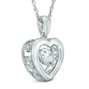 Unstoppable Love™ 5.5mm Lab-Created White Sapphire Heart Pendant in Sterling Silver