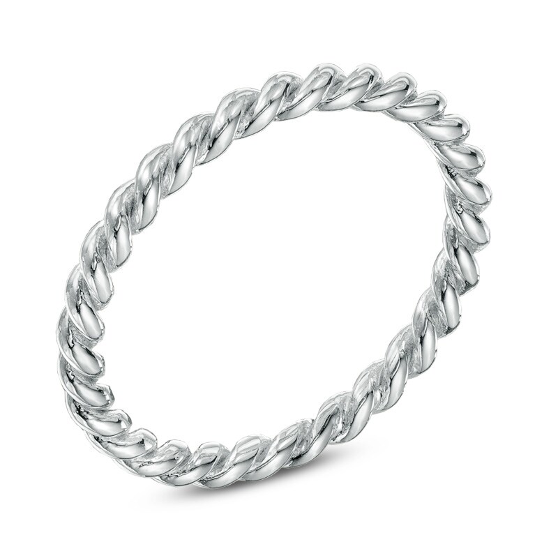 Main Image 2 of Ladies' 2.0mm Rope Wedding Band in 10K White Gold - Size 6