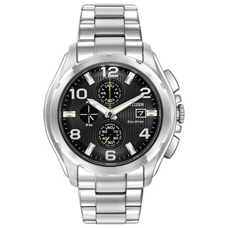 Men's Citizen Eco-Drive® Chronograph Watch with Black Dial (Model: CA0271-56E)
