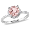 7.0mm Morganite and Diamond Accent Frame Ring in 10K White Gold