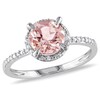 Thumbnail Image 0 of 7.0mm Morganite and Diamond Accent Frame Ring in 10K White Gold