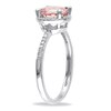 Thumbnail Image 2 of 7.0mm Morganite and Diamond Accent Frame Ring in 10K White Gold